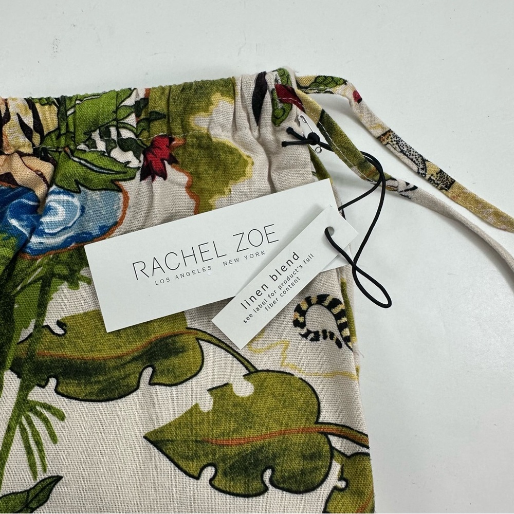 Rachel Zoe Cream Tropical Print Wide Leg Pants - Picture 5 of 10